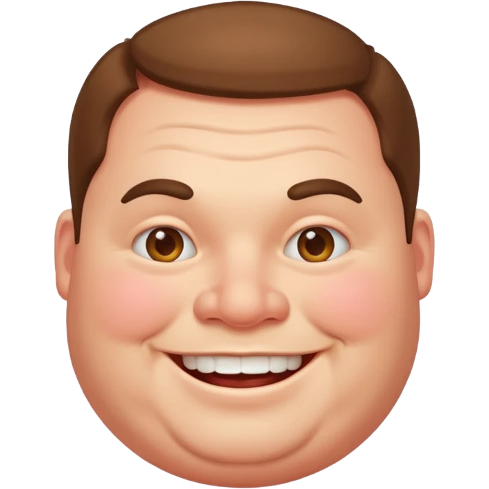 fat happy man with rosy cheeks grinning emoji