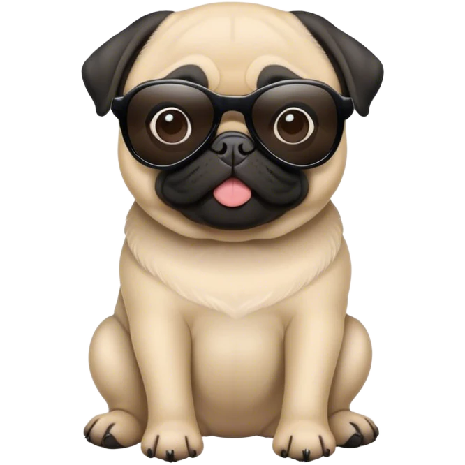 Black pug with sunglasses emoji