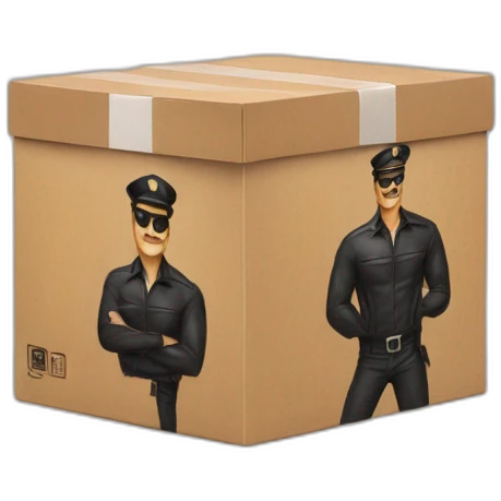 Tom of Finland handles a box emoji