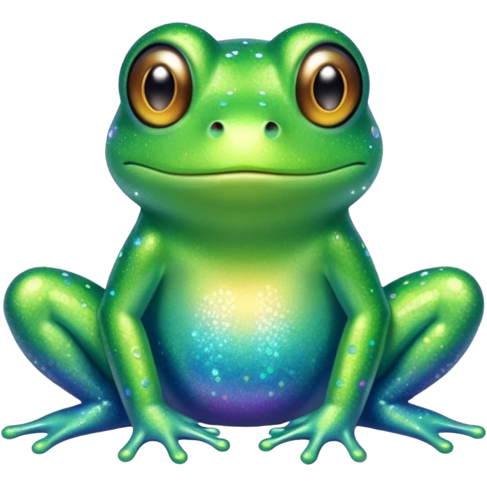 Glitter Green Frog cute emoji