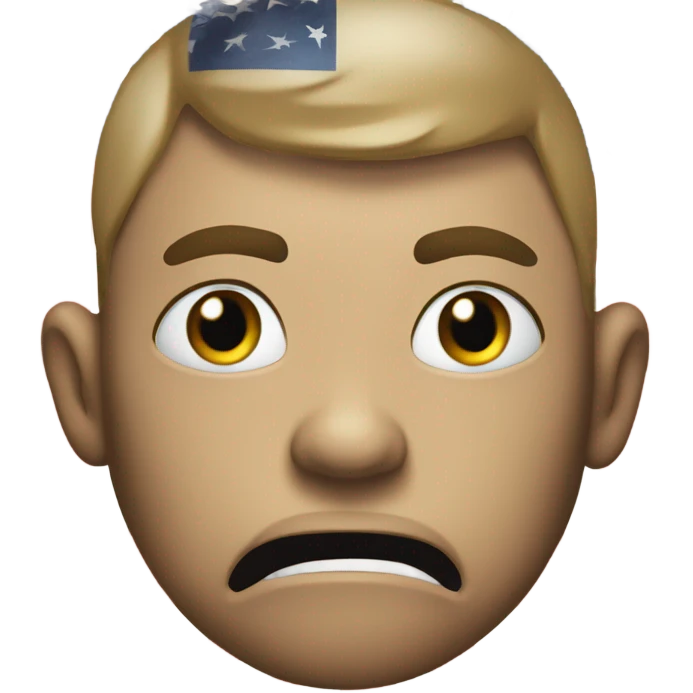 Scared American flag emoji