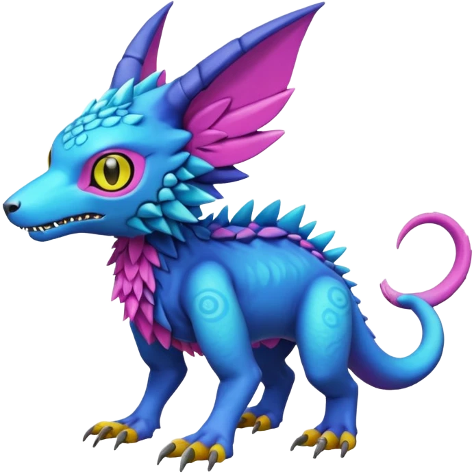  colorful modern Fakémon-Digimon-Trico-Vernid-creature (full body) emoji