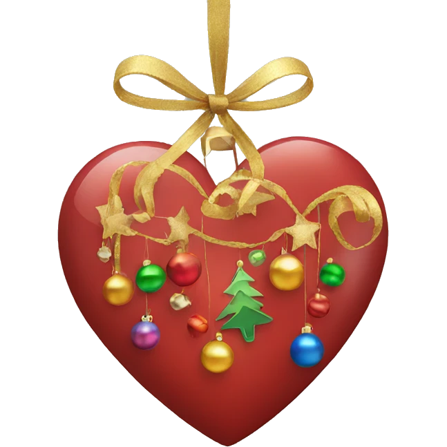 Heart with Christmas decorations  emoji