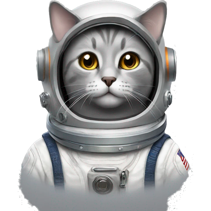 grey cat in astronaut helmet emoji