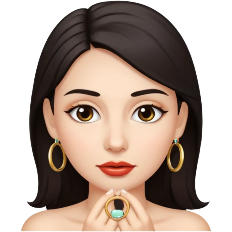 A woman with a ring on the eyebrow and ring on the lower lip. emoji