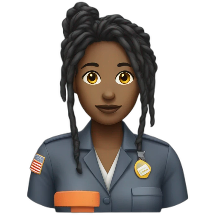 BLACK FEMALE POSTAL WORKER DREADS emoji
