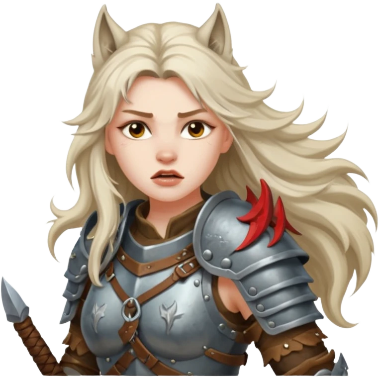 woman barbarian wolf rider emoji