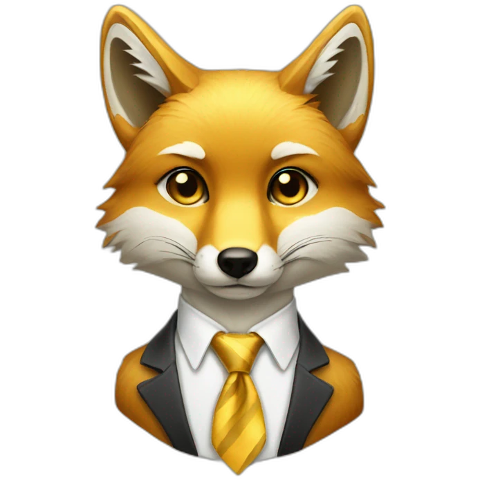 golden fox wearing a tie emoji