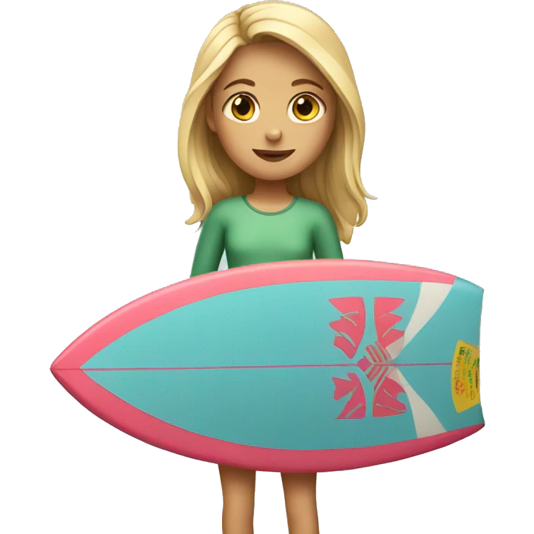 girl with surfboard emoji