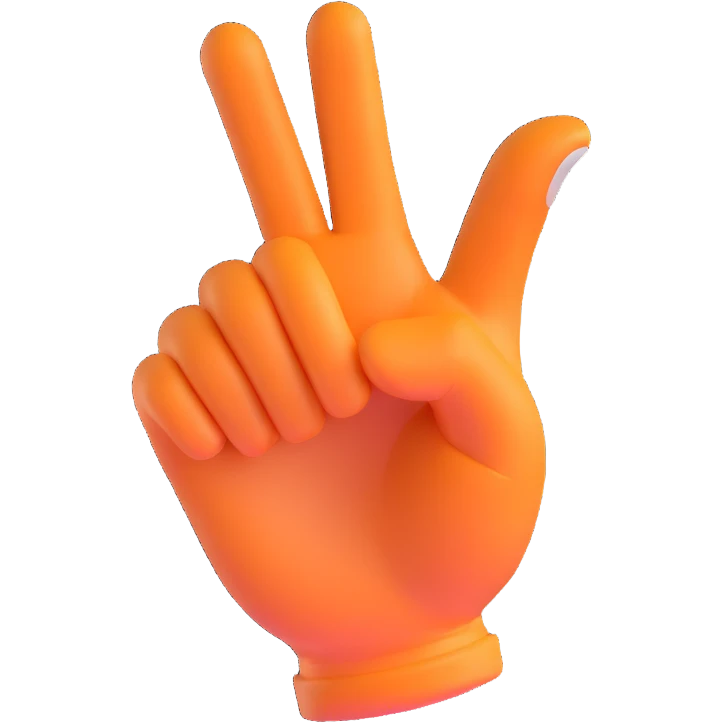 3D hand pointing at viewer with YOU text emoji
