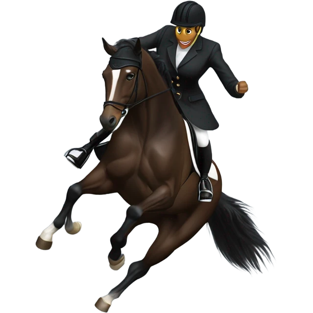 Black show jumpping horse emoji