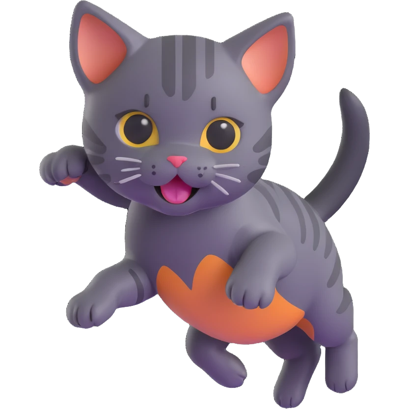 playful kitten pouncing emoji
