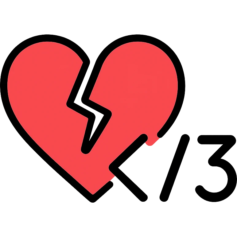 A broken heart symbol with the text '</3' emoji