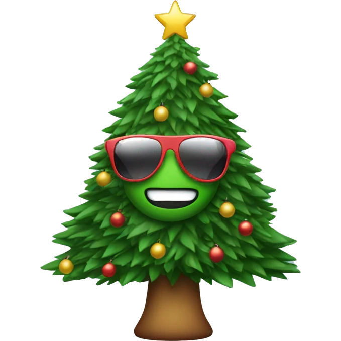 Christmas tree with sunglasses  emoji