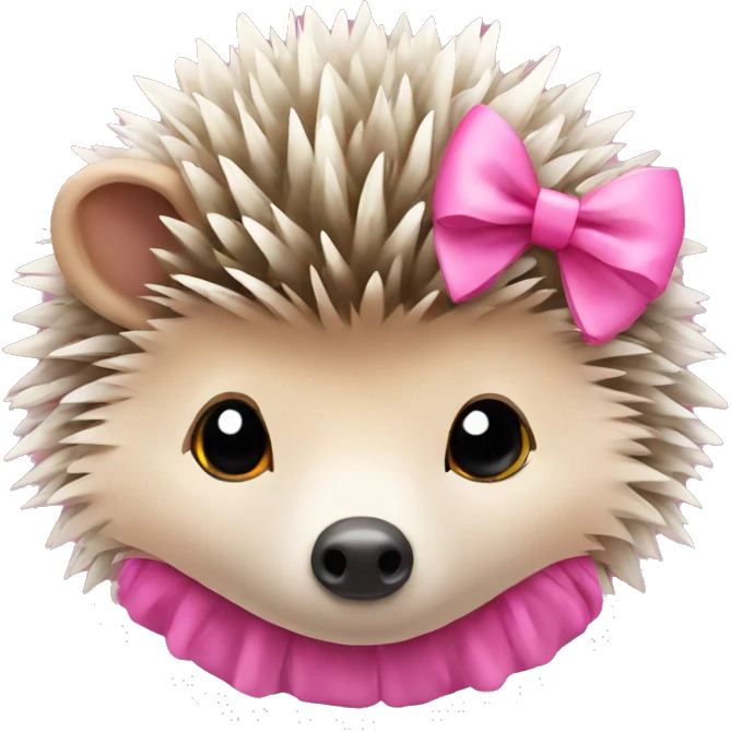 Hedgehog with a pink bow emoji