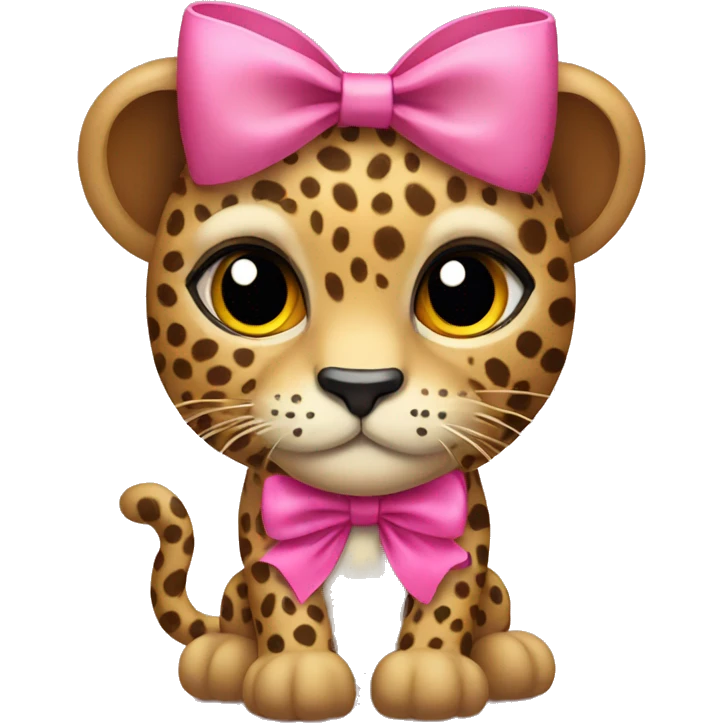 leopard with pink bow emoji