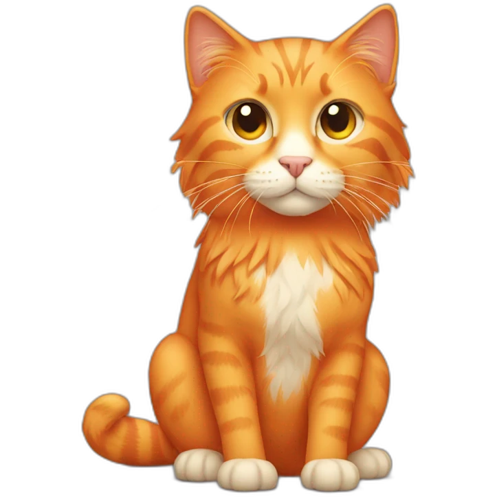 orange cat with long hair emoji