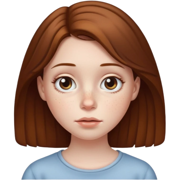 brown haired girl puffy swollen eyes emoji