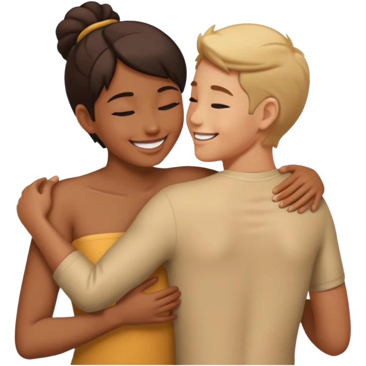 rubbing each others back emoji