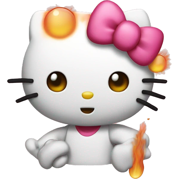 hello kitty with a heat emoji