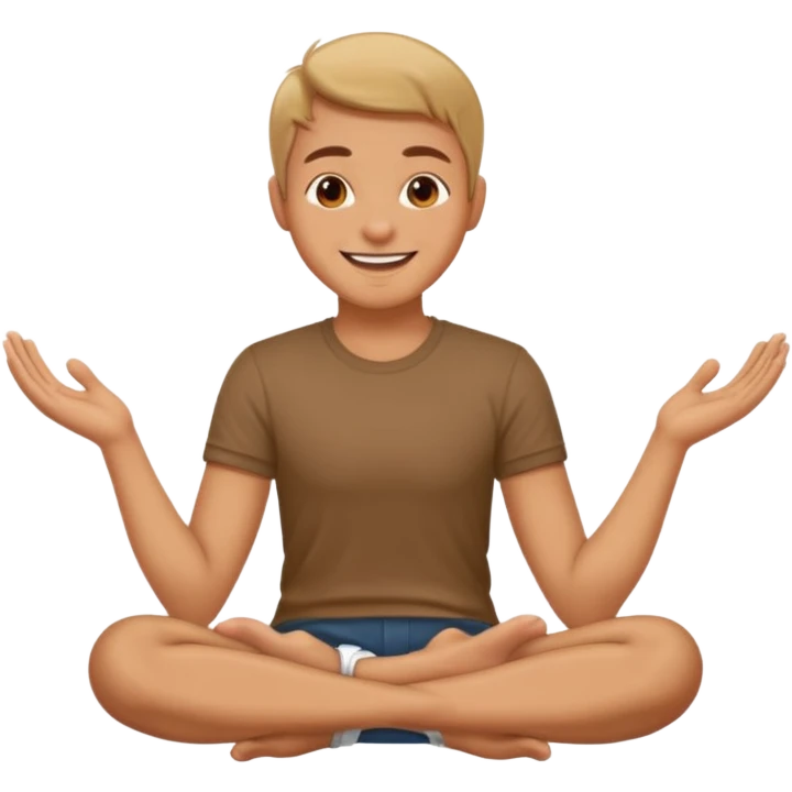 Hands on chin smiling feet bending emoji