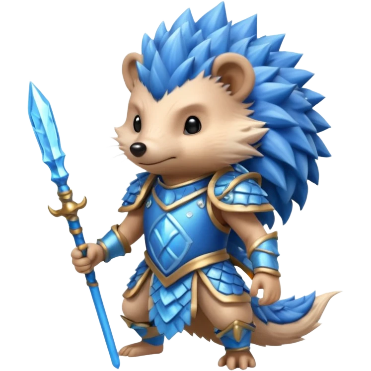 water bender hedgehog warrior emoji