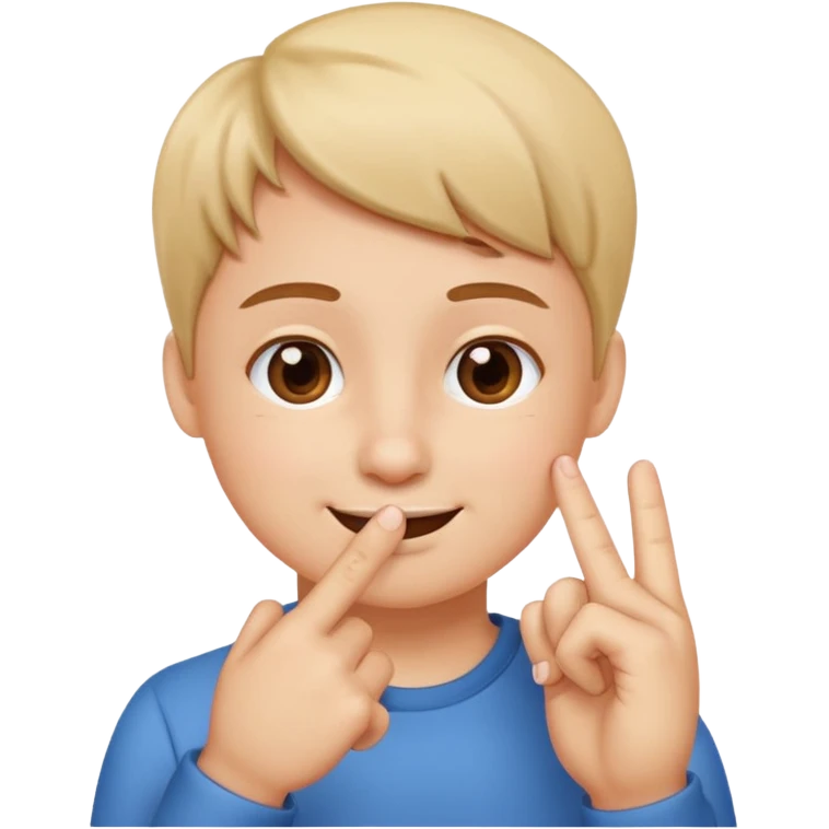 put a finger on the nose twice but In a cute way emoji