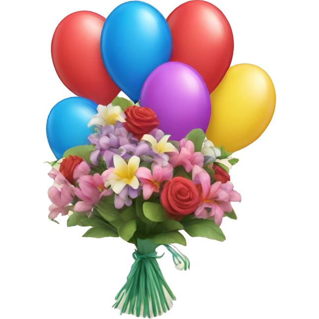 Balloons with bouquet emoji