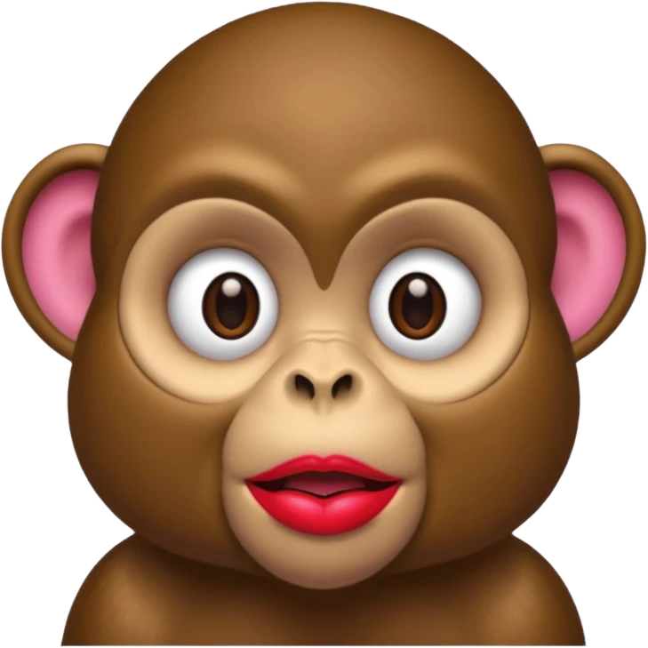 monkey wearing lipstick emoji