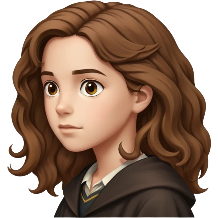 Hermione Granger side profile view with bushy hair emoji