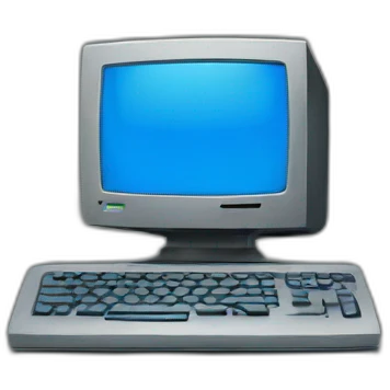 computer with blue screen emoji