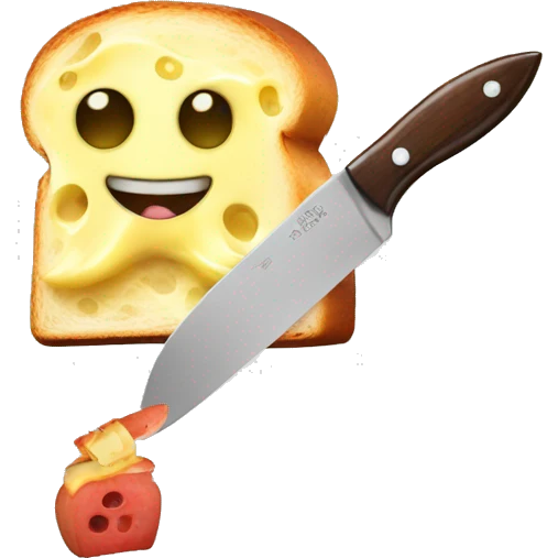 octopus using a knife to spread butter on a toast emoji