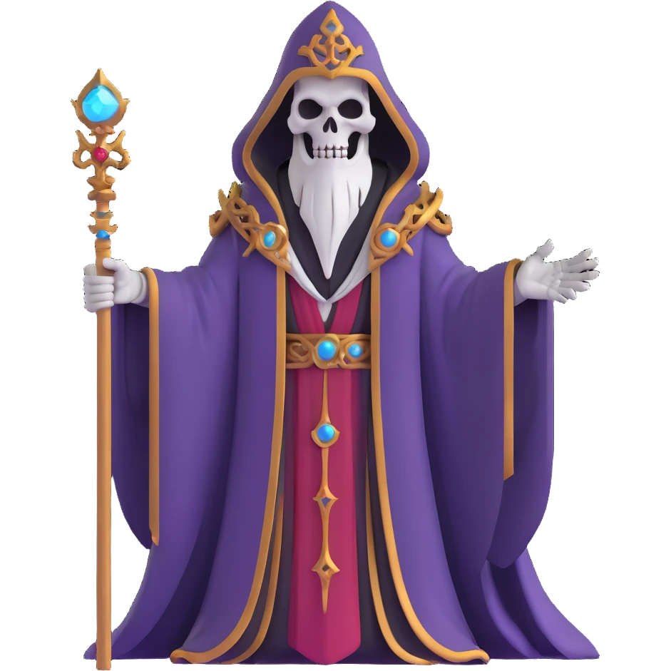 Ainz Ooal Gown undead lich with magical staff and ornate robe emoji