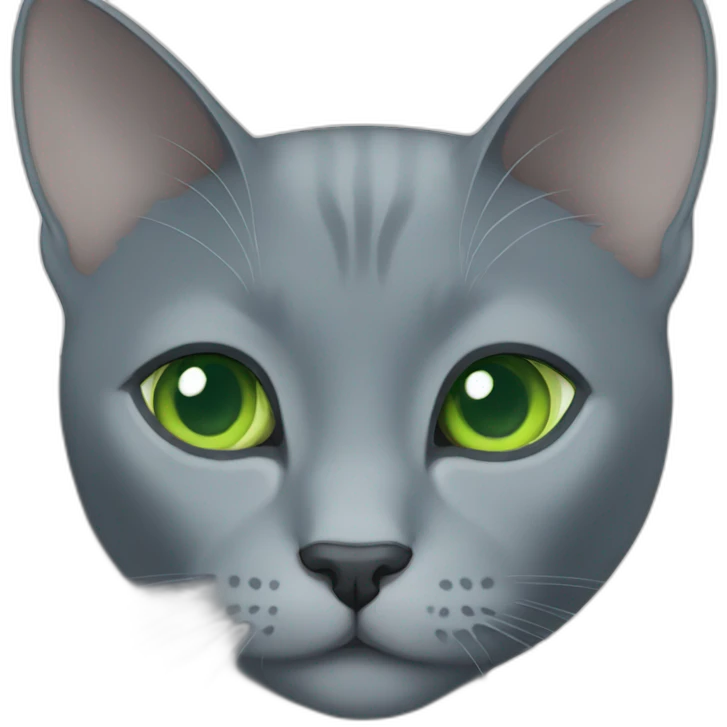 Russian blue cat with green eyes emoji