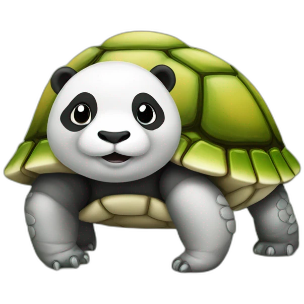 Tortue sur panda emoji