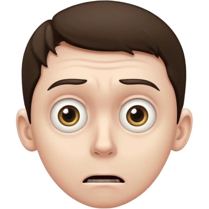 realistic half-length portrait of a scared man emoji
