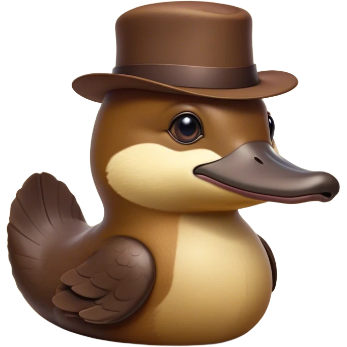 Cinematic Noble Platypus Portrait Emoji, Poised and regal, with a uniquely streamlined build and a sleek, well-groomed brown fur, a distinctive flat duckbill and broad, beaver-like tail, deep-set soulful eyes full of wonder, Simplified yet sharp and sophisticated features, highly detailed, glowing with a soft, dignified glow, high shine, intelligent and enigmatic, stylized with an air of aquatic curiosity, focused and attentive, soft glowing outline, capturing the essence of a watchful and confident oddity, so majestic it feels as though it could glide out of the screen with effortless authority! emoji