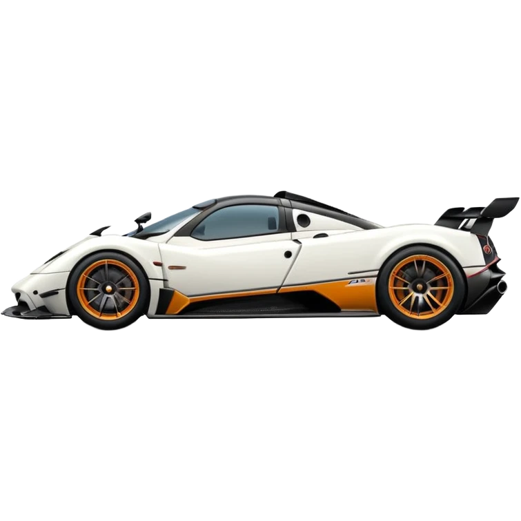 Pagani Zonda Cinque white detailed side view car emoji