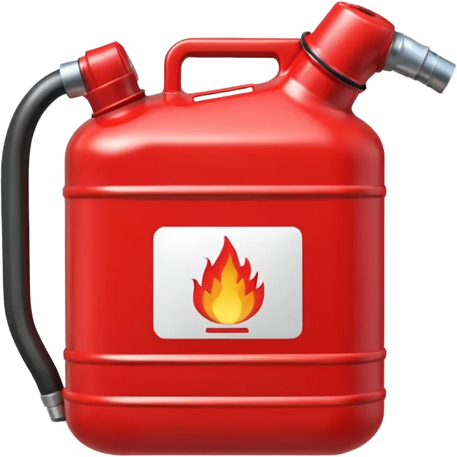 simple red gasoline canister plain pouring drops of diesel no fire emoji