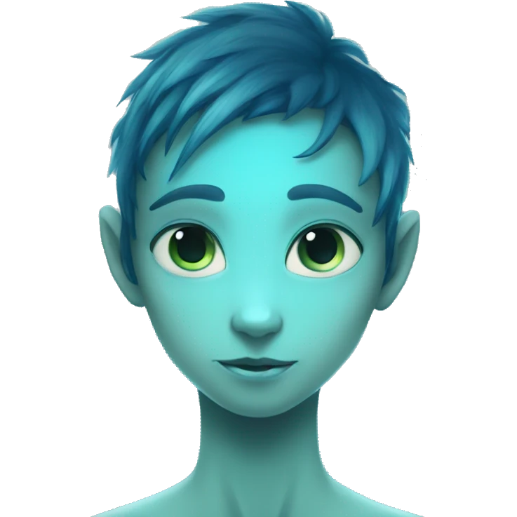 na'vi human blue skin bioluminescence teen hybrid boy tail alien cat face emoji