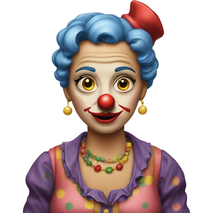shrugging clown woman emoji