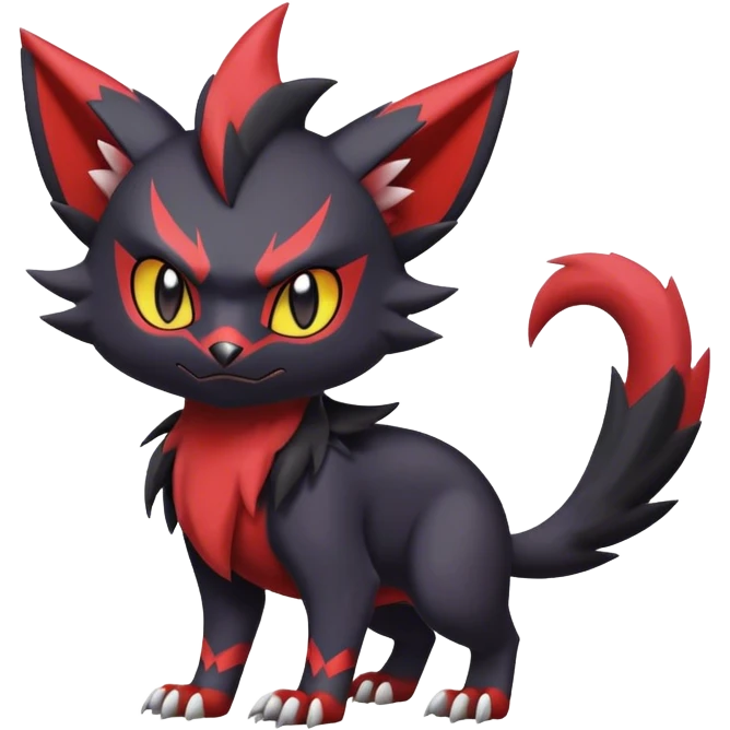 Edgy Cute Cool Kawaii Litten-Noivern-Zoroark-Noibat-Pokemon Full Body  emoji