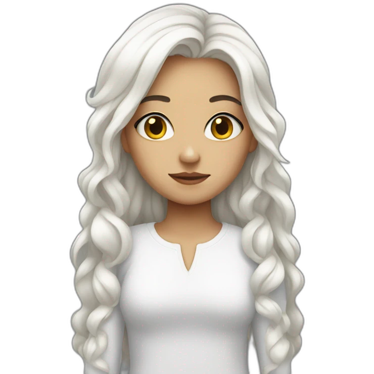 judgmental girl with white hair emoji