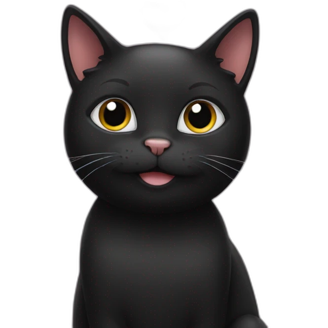 black cat saying i love you emoji