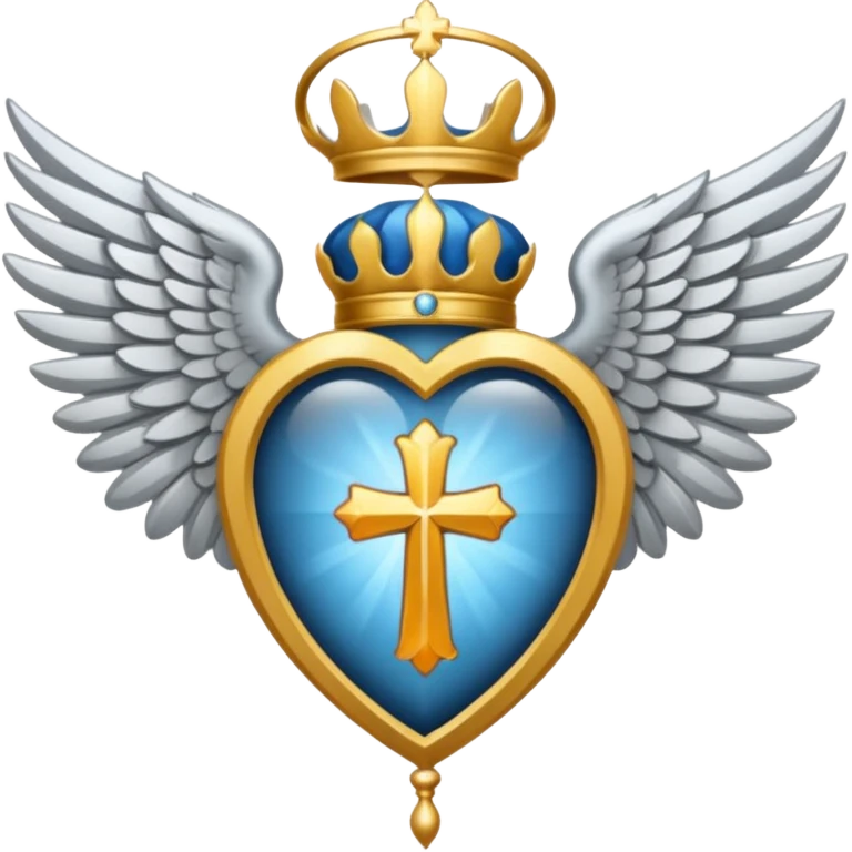 holy saint emblem with silver or white wings  emoji
