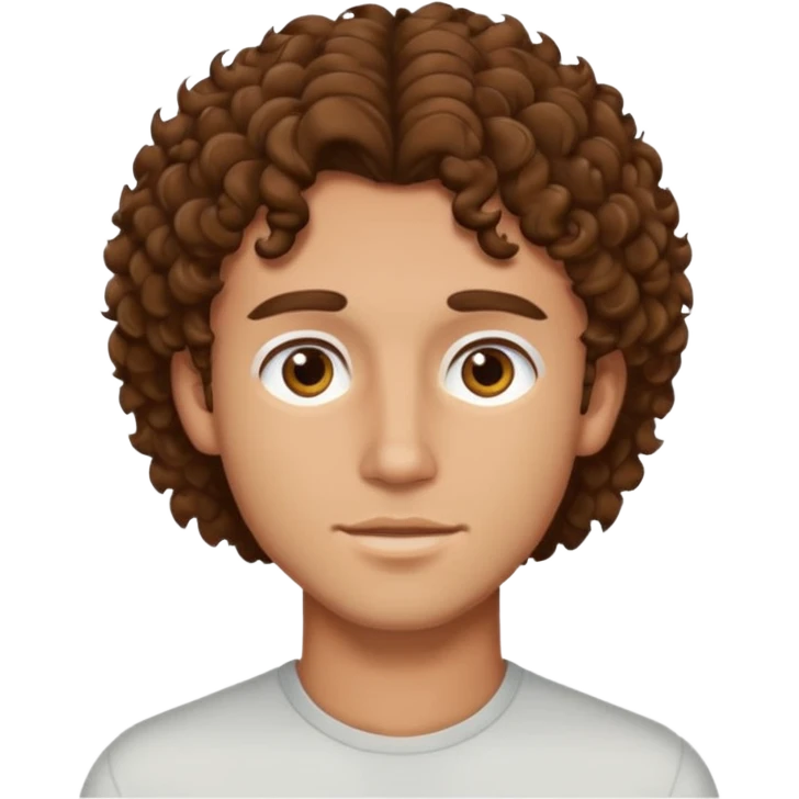 A guy  with brown curly hair and good jewline emoji