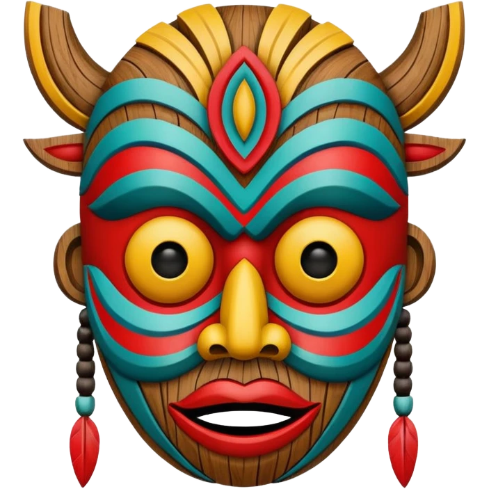 traditional tribal mask, colorful and expressive emoji emoji