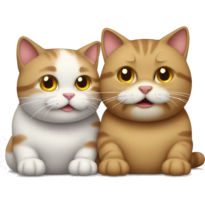 two cats ate too much emoji