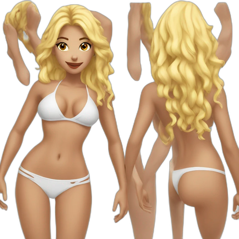 sexy bikini blonde no suit emoji