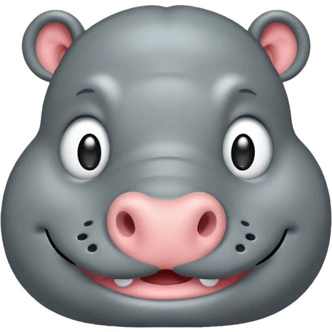 Flat design style hippo emoji